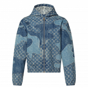 Louis Vuitton Monogram Patchwork Denim taped hoodie